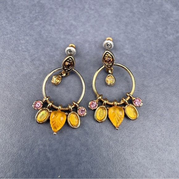 Sigrid Olsen Gold Earrings with Yellow and Pink Accents - Picture 6 of 8